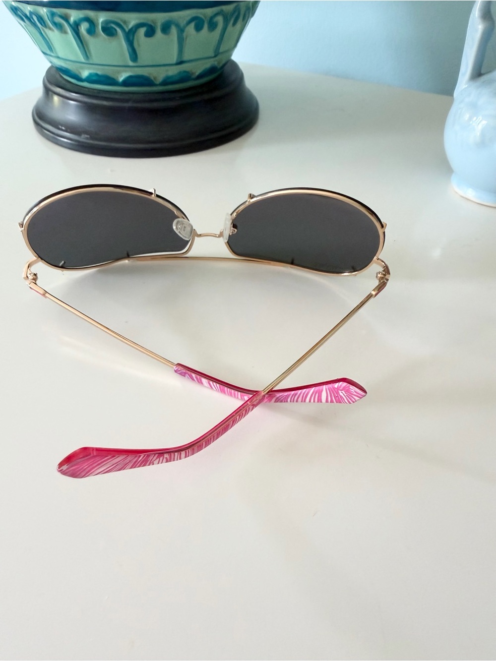 Lilly Pulitzer Pink Purple Mirrored Aviator Sunglasses - Picture 3 of 5
